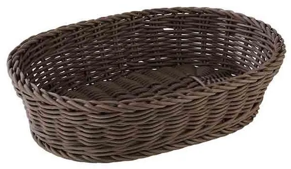 Fuori produzione: Cestino per il pane, ovale, intreccio di plastica nera, 32x23xH7 cm
