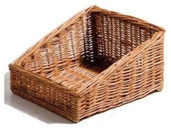 Cestino per il pane, rettangolare, intrecciato a mano in marrone, 30x35x19 cm, fronte 9 cm