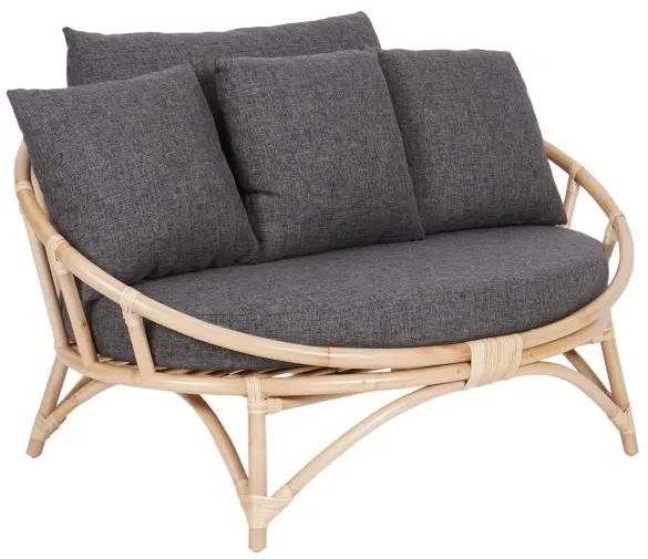 Divano lounge Muscat per 2 persone grigio scuro 127x102x70cm