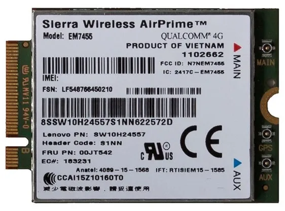 Lenovo LTE Sierra EM7455 Modulo/Modem