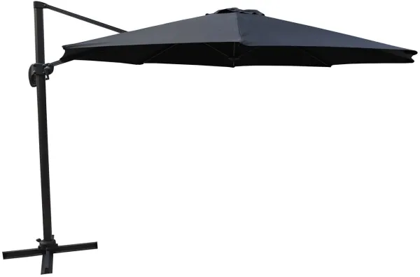 VENTURE DESIGN Leeds parasole con inclinazione, 3,5 m - tessuto nero e alluminio
