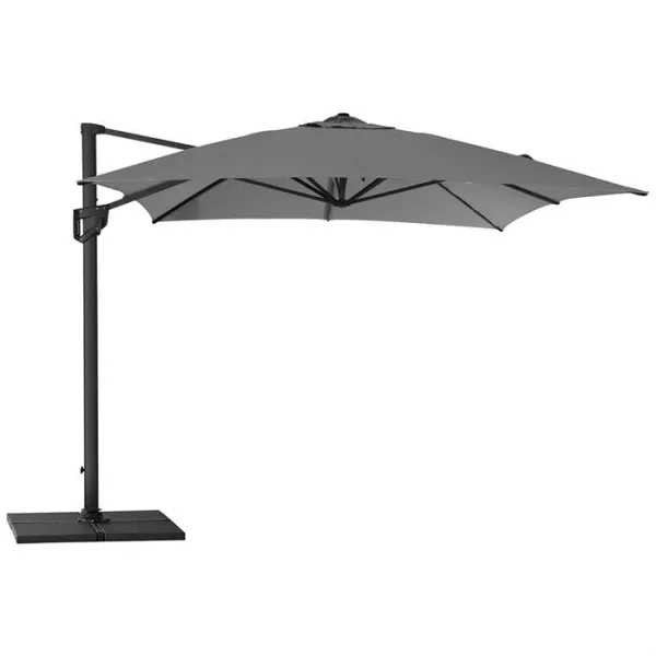 Cane-Line Hyde Luxe parasole con base inclusa - 3x4 m. - Alluminio con telo color antracite