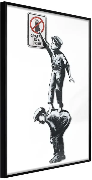 ARTGEIST Poster con cornice - Banksy: Graffiti Is a Crime Nero 30x45
