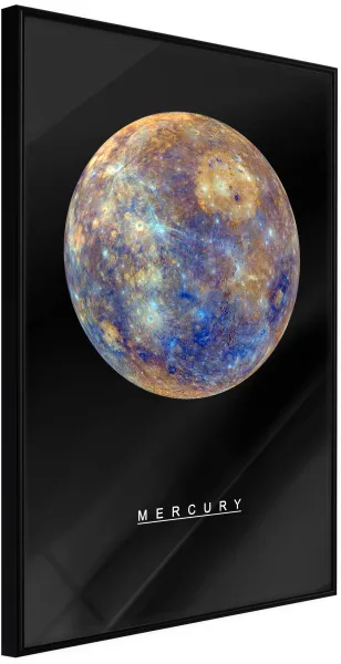 ARTGEIST Poster con cornice - The Solar System: Mercury Oro con passepartout 30x45