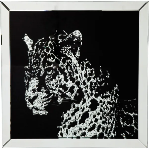 KARE DESIGN Poster, Mirror Leopard - Multicolore, con cornice, (80x80cm)