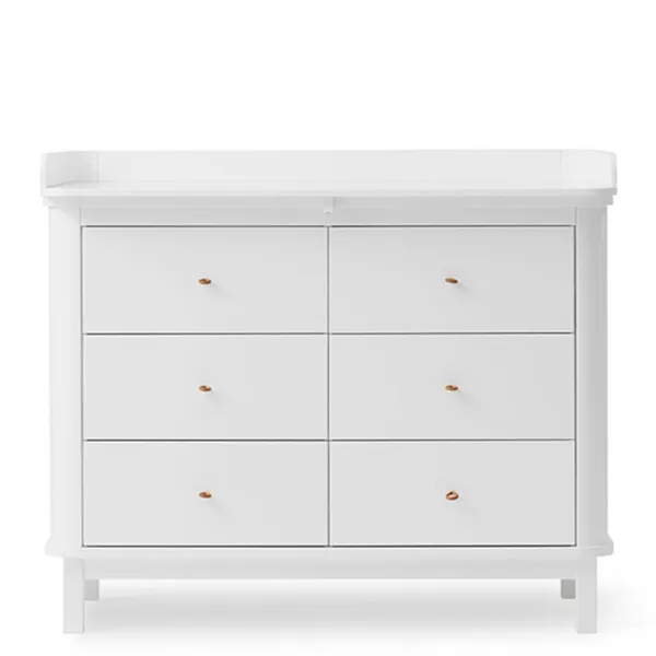 Oliver Furniture Wood Fasciatoio con 6 Cassetti Bianco