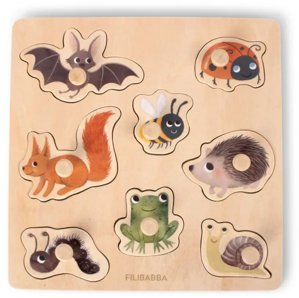 Puzzle silhouette in legno - Animali del bosco
