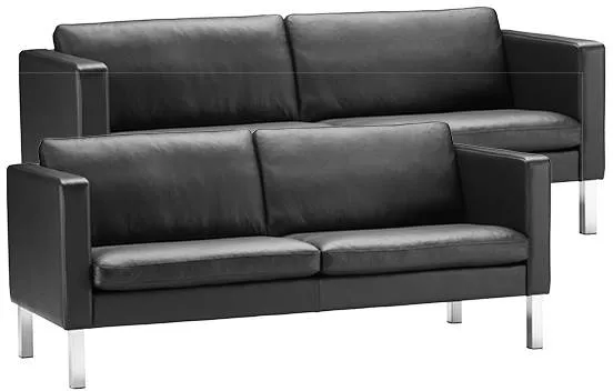 Set di divani Stouby Bace 2+3 pers. in pelle nera