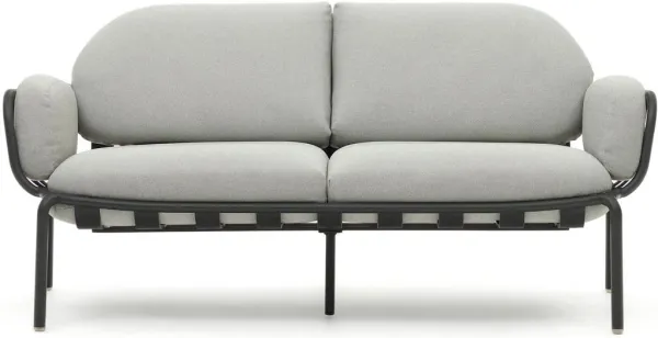 Joncols, divano da esterno a 2 posti, grigio, H72x164x80 cm, metallo