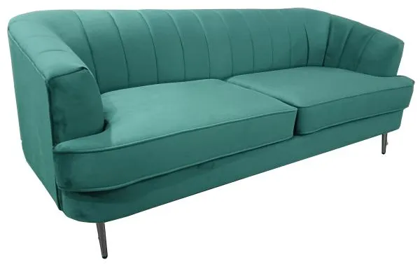 Homeville Andria divano 3 posti velluto verde 200x89x79cm