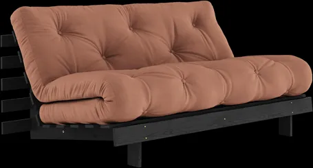 Divano letto Karup Design Roots con materasso Roots 160x200 Clay Brown/Nero laccato