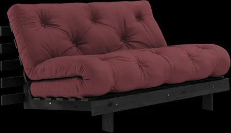 Divano letto Karup Design Roots con materasso Roots 140x200 Bordeaux/Nero laccato