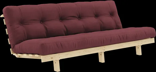Divano letto Karup Design Lean con materasso Alpha 130x200 Bordeaux/Raw