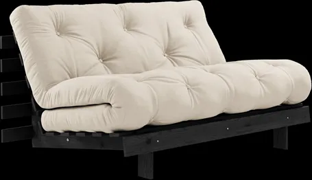 Divano letto Karup Design Roots con materasso Roots 140x200 Beige/Nero laccato