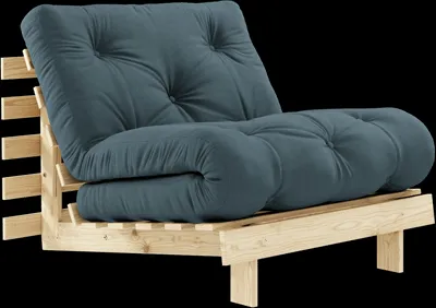 Divano letto Karup Design Roots con materasso 90x200 757 Petrol Blue/pino