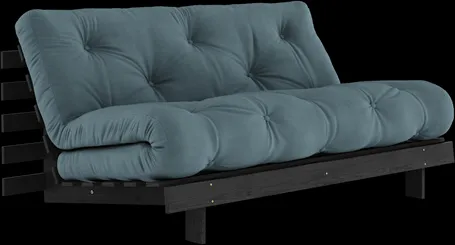 Divano letto Karup Design Roots con materasso Roots 160x200 Petrolio/Nero laccato