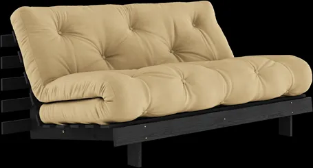 Divano letto Karup Design Roots con materasso Roots 160x200 Grano Beige/Nero laccato