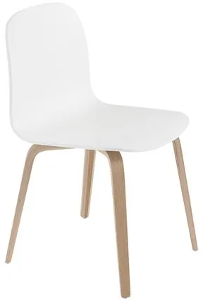 Sedia da pranzo Muuto Visu con base in legno Bianco/Rovere