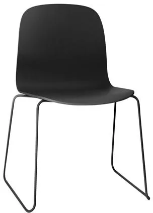 Muuto Visu Sedia da Pranzo con Base a Slitta Nera