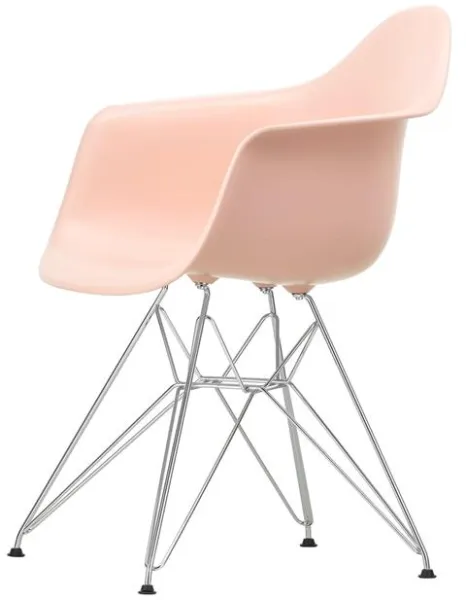 Vitra Eames Plastic DAR Sedia da pranzo RE Pale Rose/Cromo