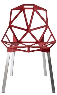Magis Chair One 4 Legs Sedia da pranzo Anodizzata/Rossa