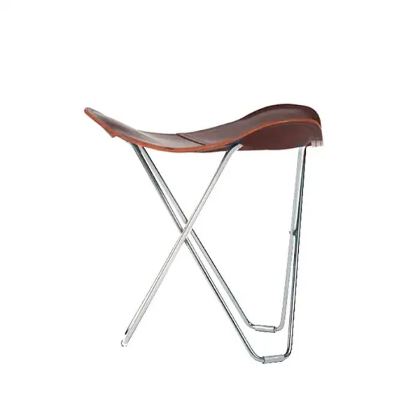 Cuero Pampa Flying Goose Sgabello - Struttura cromata - Chocolate