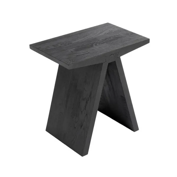 Muubs Angle sgabello - rovere tinto nero/olio - FSC - 45 x 45 cm