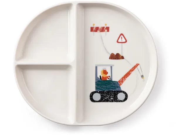 Tastii, piatto con 3 scomparti, Busy Builders