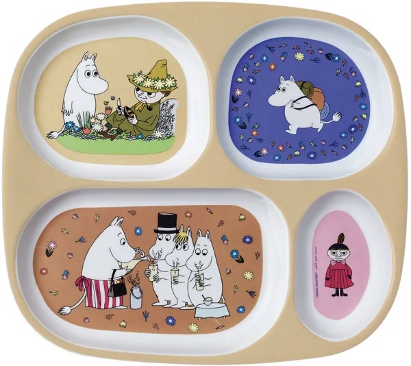Piatto Mumin a 4 scomparti
