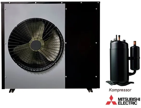 Andersen Electric Nordic One pompa di calore aria/acqua con WiFi, 12kW, Nero