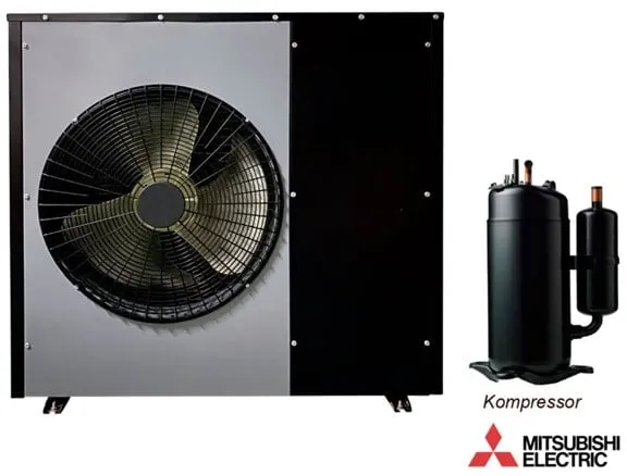 Andersen Electric Nordic One pompa di calore aria/acqua con WiFi, 7kW, Nero